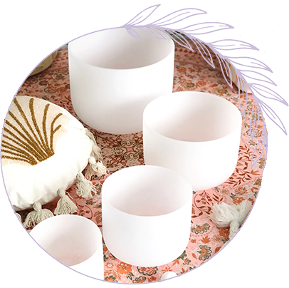 Sound Healing Therapy and Crystal Singing Bowls Crystal singing bowls used for sound healing therapy to promote relaxation and nervous system balance